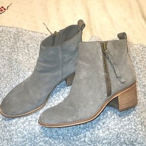 Gray Suede Ankle Boots